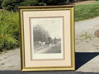 Vintage Haywood Hardy 'Le Carosse' Framed Etching