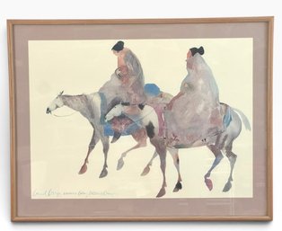 Large Carol Grigg 'Walking Horse Women' Native American Art Print ~ Editions Gallery Portland 41' X 32'