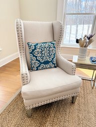 Wing Back Chair With Nailhead Detail (1 Of 2)