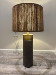 Lamp With Poke Dot Design Gray And Black  The Bird On The Top Is Loose !