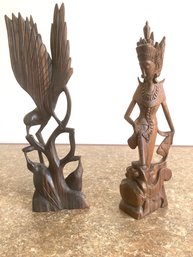Pair Of Wood Carved Sculptures