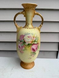 Antique Robert Hanke Royal Wettina Austria Porcelain Two Handled Vase
