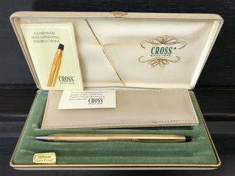 Vintage Cross 10K Gold Filled Ballpoint Pen W/ Original Box & Papers *Read Description