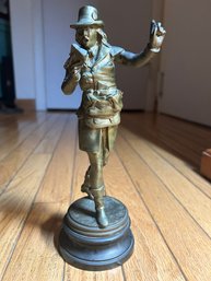 Antique 19th Century ANTOINE LALOUETTE Bronze Sculpture- Titled 'The Messenger'