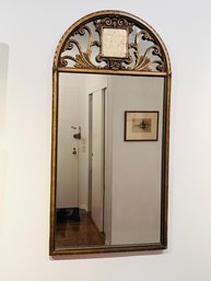 A Vintage Gilt Framed Trumeau Mirror With Inset Frieze Panel