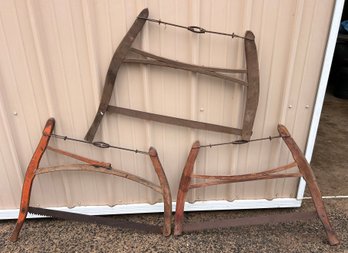 Lot Of Three Vintage Wooden Bow/Buck Saws