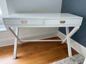 White Campaign Style Desk