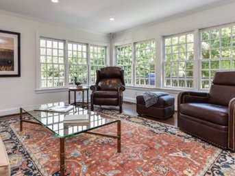 Stunning Glass Coffee Table With Metal Gilt Frame