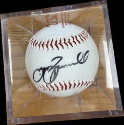 Jeff Bagwell Autographed Baseball With University Of Hartford No. 27 Retirement Presentation Case