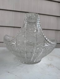 Vintage Bohemian Cut Crystal Basket