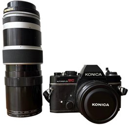 KONICA  SLR 35mm Cameras Plus 85-200 Zoom Len