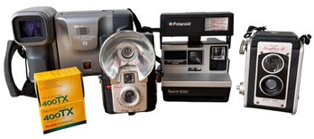 Group Of Vintage Cameras And Equipment