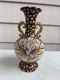 Japanese Satsuma Style Moriage Ceramic Vase