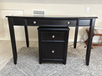 Black Desk With Storage Nightstand