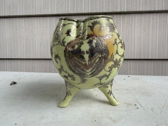 Vintage Footed Porcelain Egg Shaped Vase