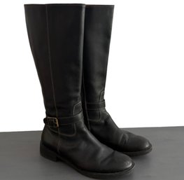 JCrew Black Leather Riding Boots