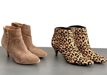 Two Pairs Of Kitten Heel Booties