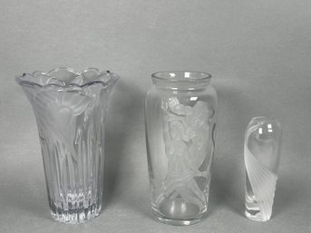 Frosted Etched Glass Vases, Lenox & More