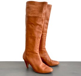Vintage Carmel Colored High Leather Boots By Cynthia Vincent