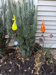 Pair Of Yellow And Orange Outdoor Decor