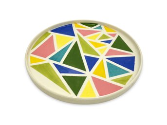 Colorful Tal Benari Studio Potteryabstract Geometric Dish