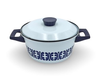 Vintage Cathrineholm Light Blue Enameled Dutch Oven