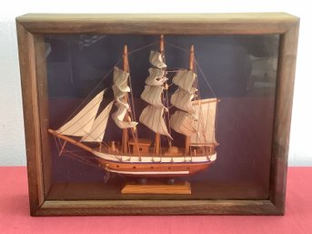 Ship Model In Shadow Box