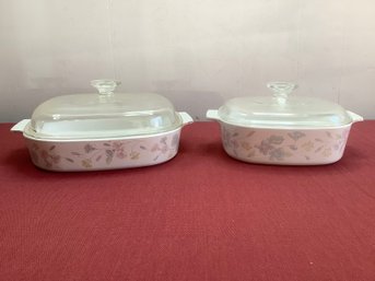 Vintage Corning Ware Pastel Bouquet Casserole Dishes #4