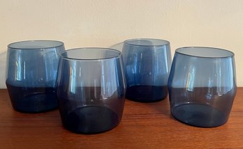 Mid Century Modern Hand Blown Cocktail Glasses - Set Of 4