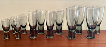 12 Mid Century Modern Stemless Cocktail Glasses, In 3 Sizes