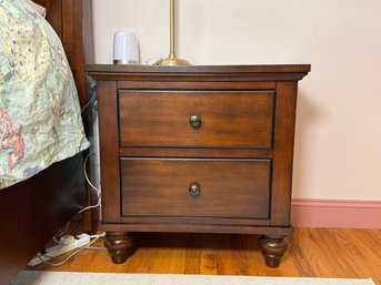 PAIR Of Classic Cherry Finish Two Drawer Night Stands