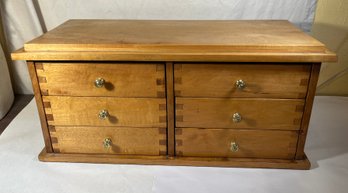 Vintage Solid Maple Jewelry Chest