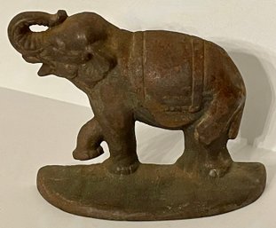 Vintage Cast Iron Elephant Doorstop