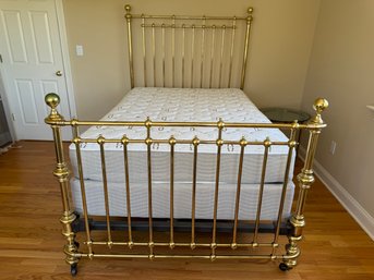 A Stunning Victorian Hoskins And Sewell Brass Bed On Casters