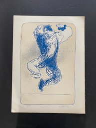 Juan Garcia Ripolles - Arlequin Leaping Hand Signed Lithograph - 1971.