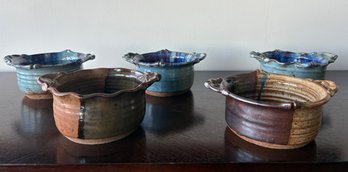 Set Of 5 Pottery Bowls