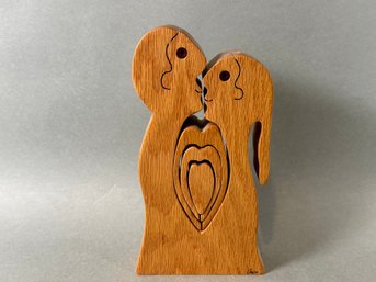 Bob Ameri Wooden Heart Puzzle Figure