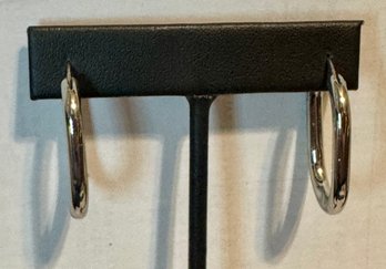 Pair Of Costume Silver Tone Hoops