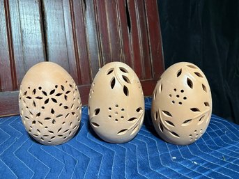 3 Lattice Candle Domes With Battery Op. Candles