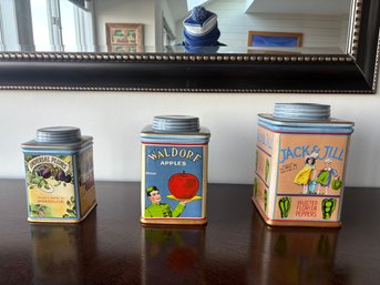 Vintage Sakura Vintage Labels Stoneware Canisters Set