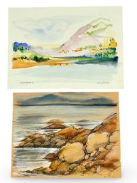 Vintage Pair Of Puerto Vallarta Paintings By Nancy Reinker