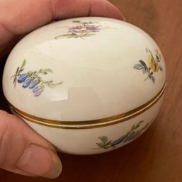 Vintage Meissen Lidded Jar With Floral Design