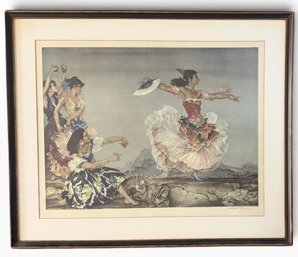 1952 Listed Artist Sir William Russell Flint 'Dance Of A Thousand Flounces' Signed Print 32' X 28'