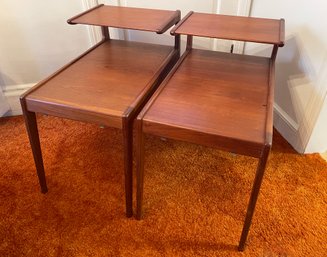 Pair Danish Modern 2-Tier Side Tables By KURT OSTERVIG For ORSON 1960s