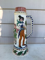 Hand Painted Ceramic Beer Stein