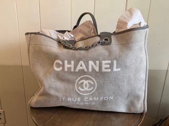 Chanel Medium Grey Deauville Tote