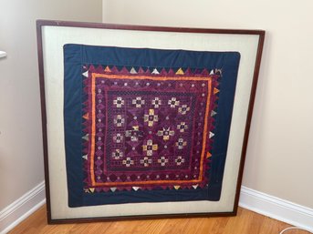 Mona Berman Fine Arts Embroidered Heer Silk & Cotton Chakla In An Impressive Frame