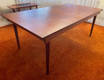 Danish Modern Teak Expandable Dining Table 1960s With 2 Leaves