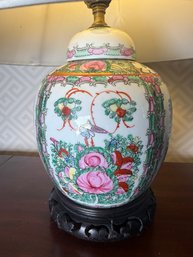 Beautiful Chinese Famille Rose Porcelain Lamp With Stiffel Shade