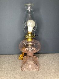 Vintage Pink Depression Glass Lamp